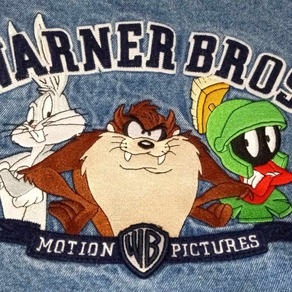 Warner Brothers Motion Pictures Vintage Denim Jacket Size XL
